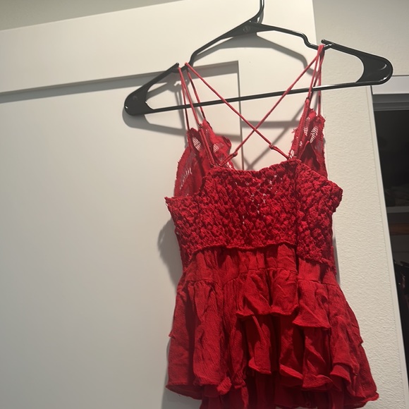 Free People Adella Cami in Cherry Red - Picture 9 of 9